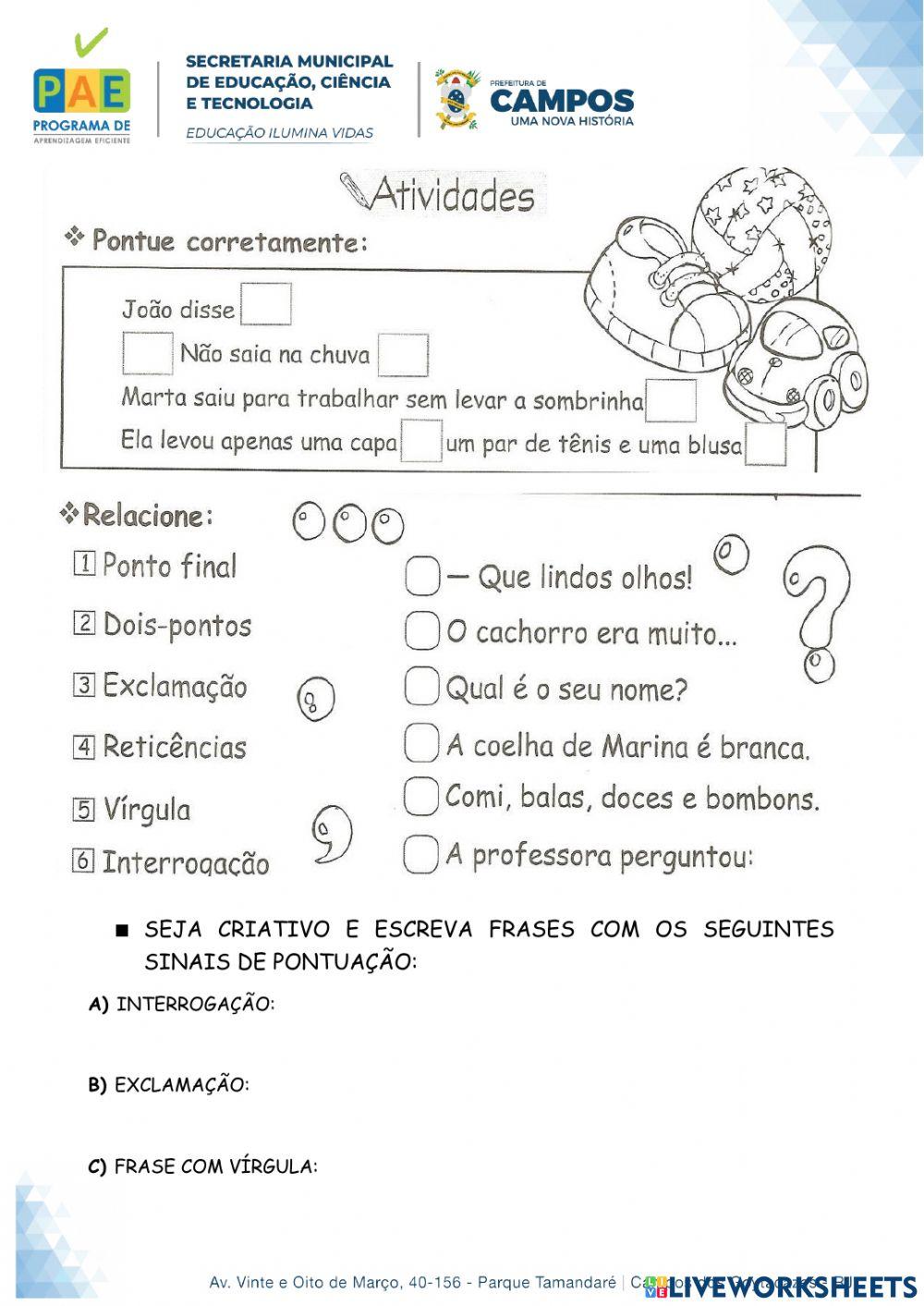 Sinais de pontuação