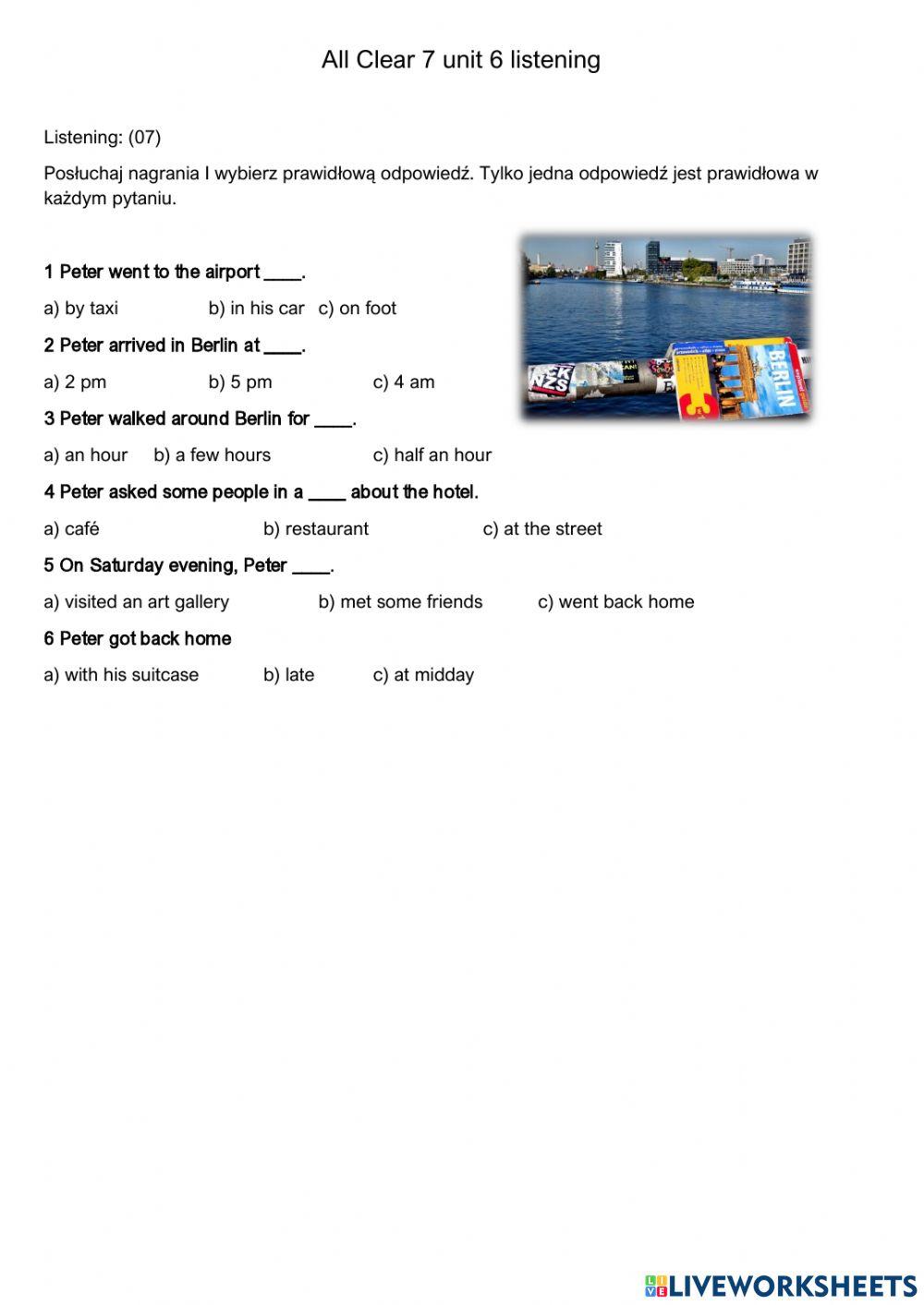 All clear 7 listening unt 6