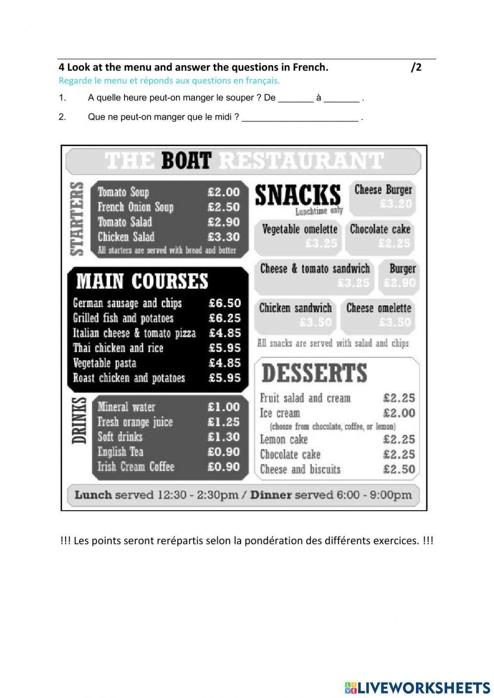 Listening - Eating out - From British Council