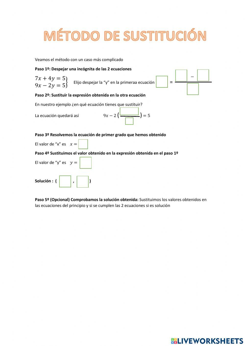 Método de sustitución 2