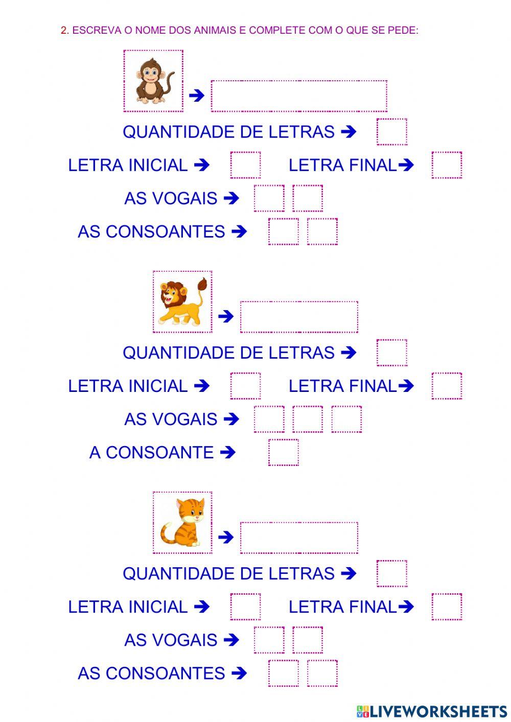 Explorando o nome dos animais