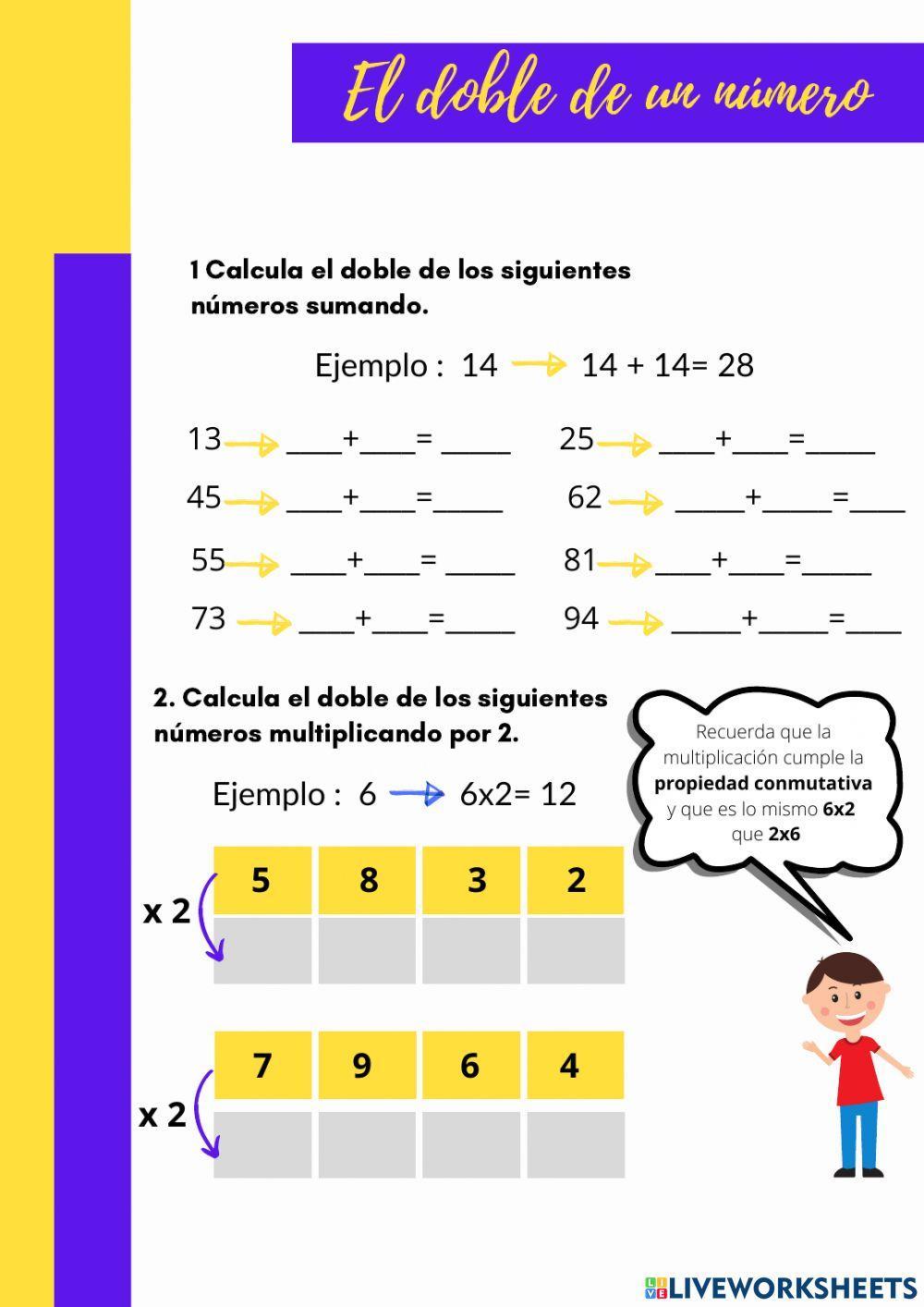 El doble de un número