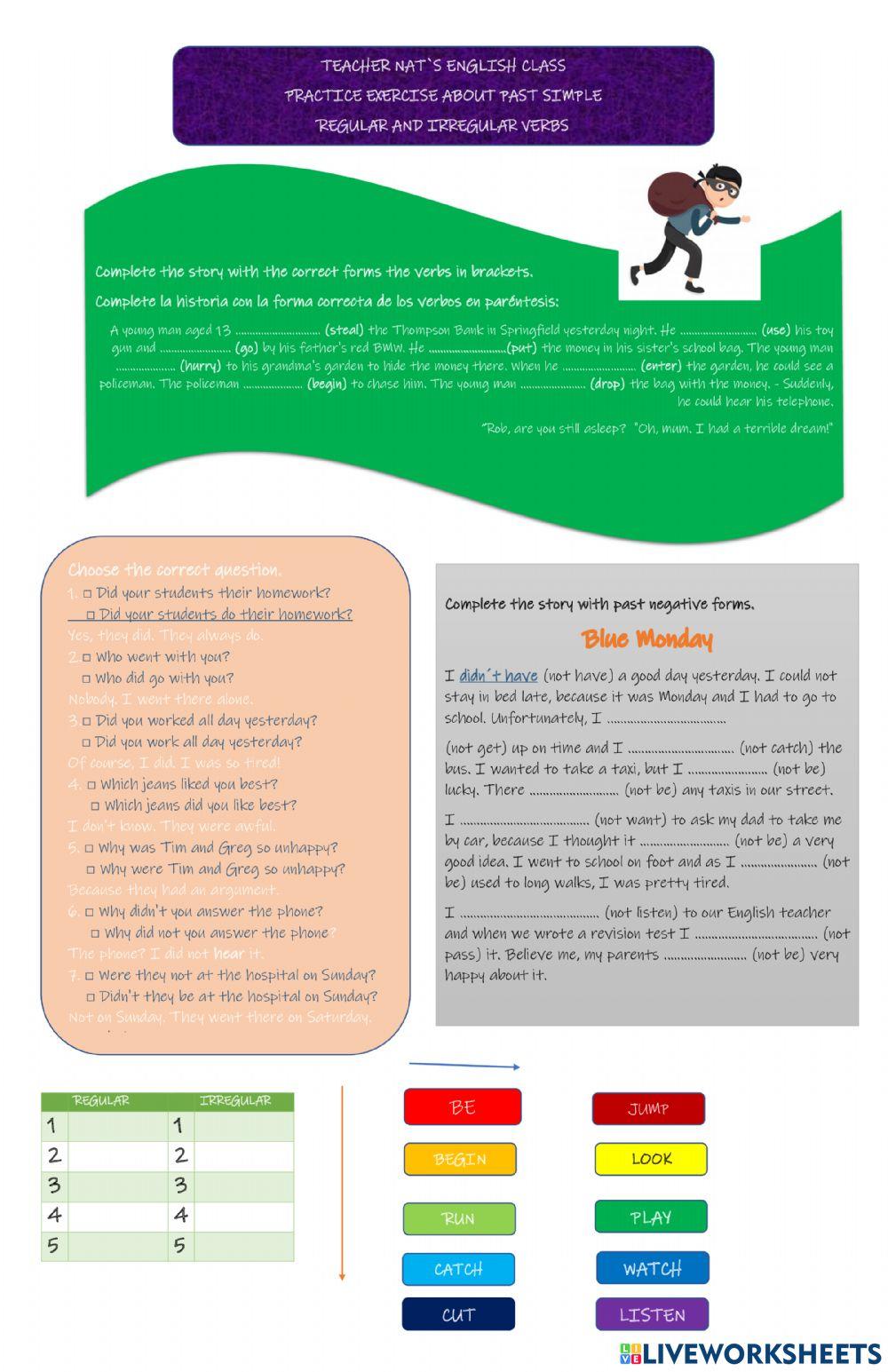 Practicing past simple