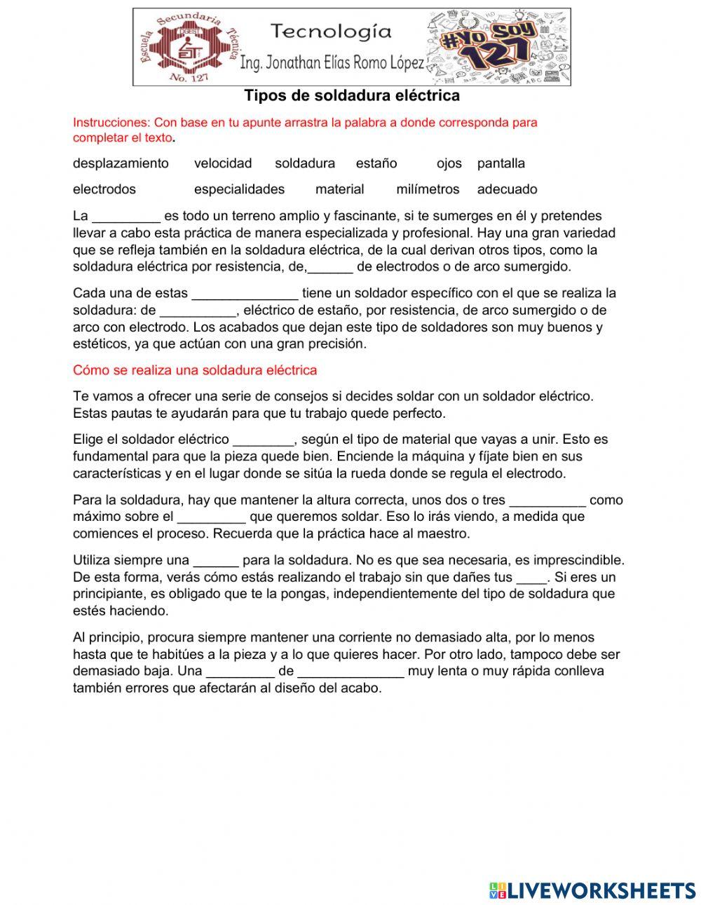 Tipos de soldadura eléctrica