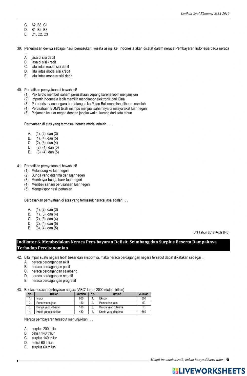 Latihan Soal Perdagangan Internasional