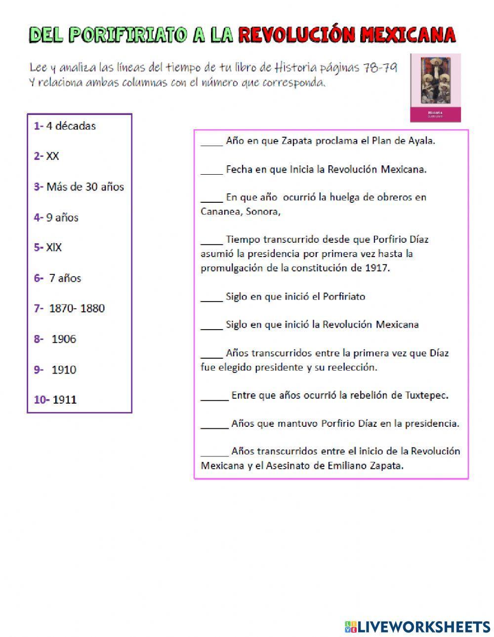 Del porfiriato a la revolución mexicana