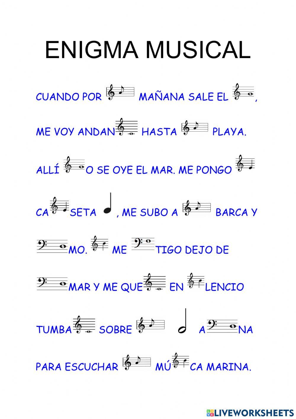 Enigma de notas y figuras musicales