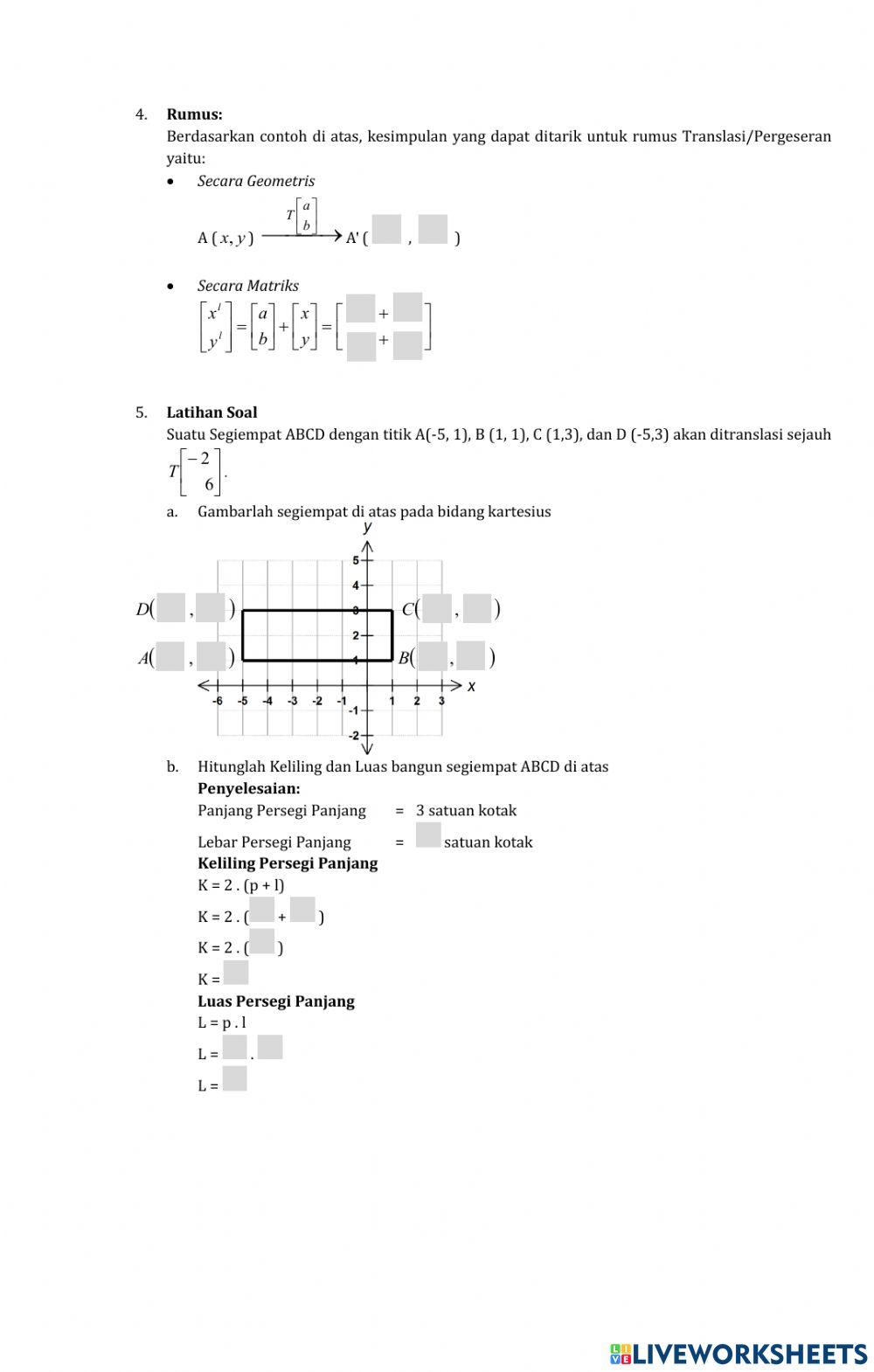 LKPD Translasi dan Refleksi