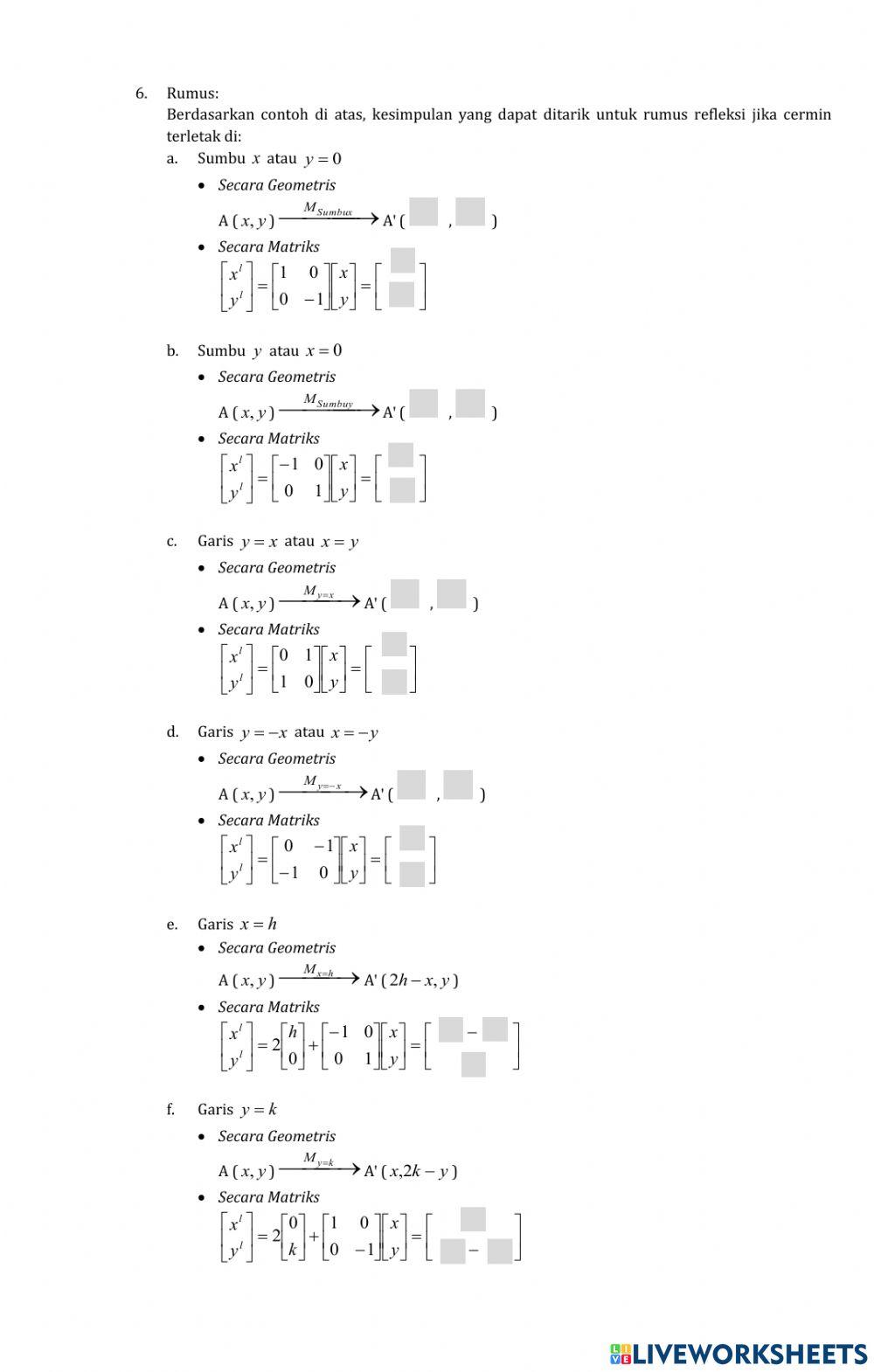 LKPD Translasi dan Refleksi