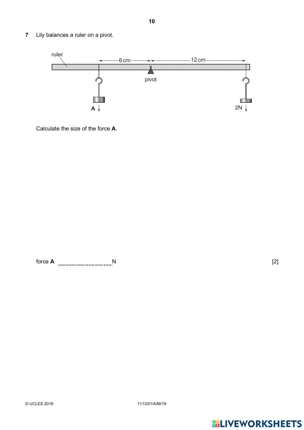 Cambridge Science Checkpoint 2019 - Paper 1 continued