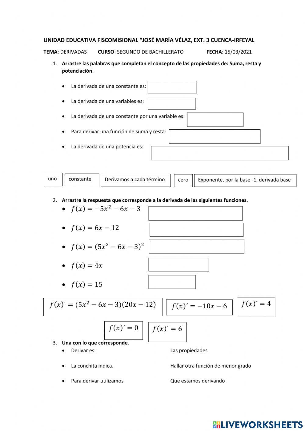 Derivada de potenciación