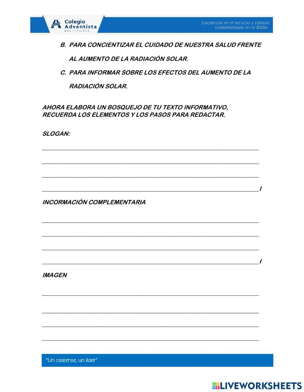 Ficha de planificación de un afiche