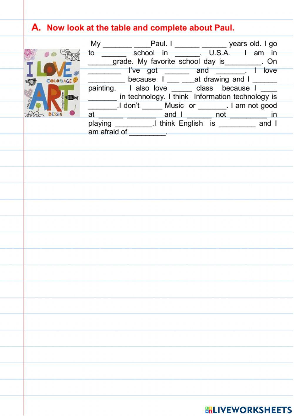Likes  and dislikes about school subjects