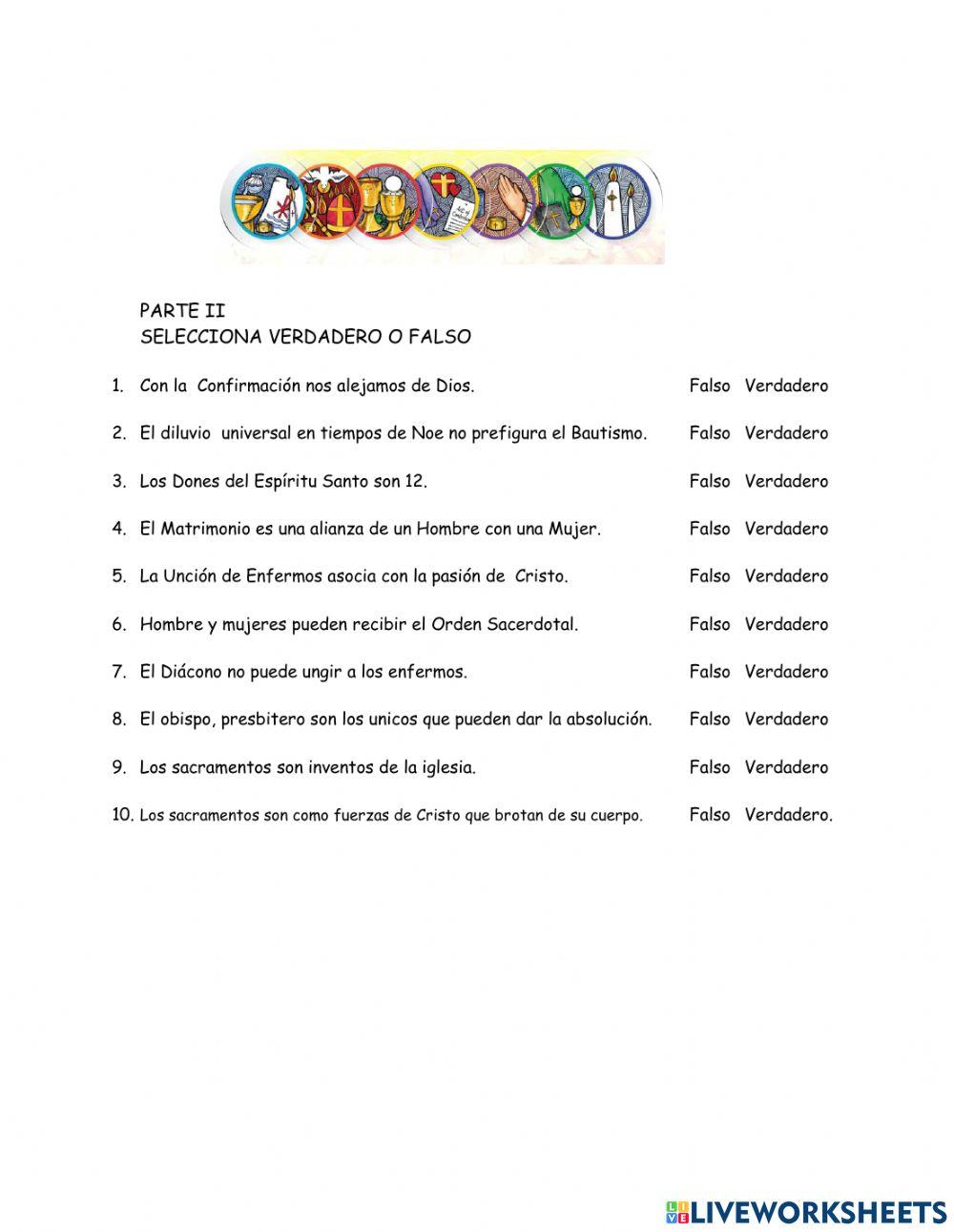 Preguntas de sacramentos