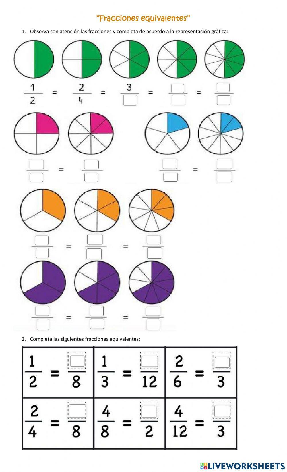 Fracciones equivalentes
