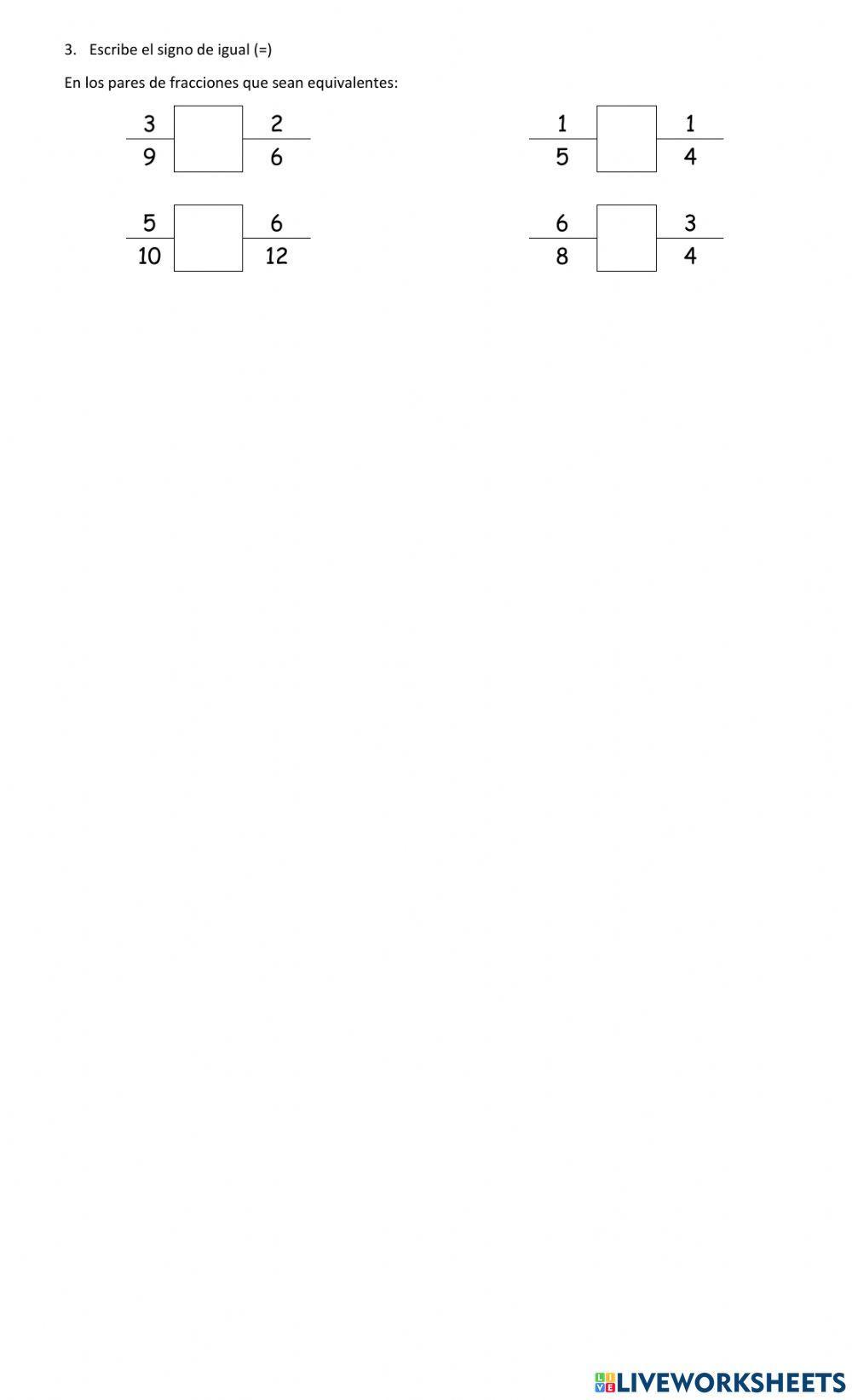 Fracciones equivalentes