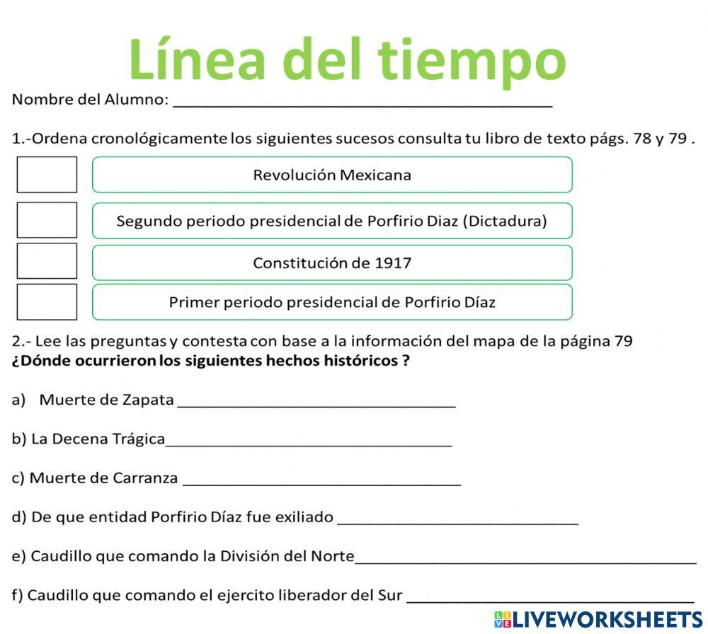 Línea del Tiempo 1875 a 1920