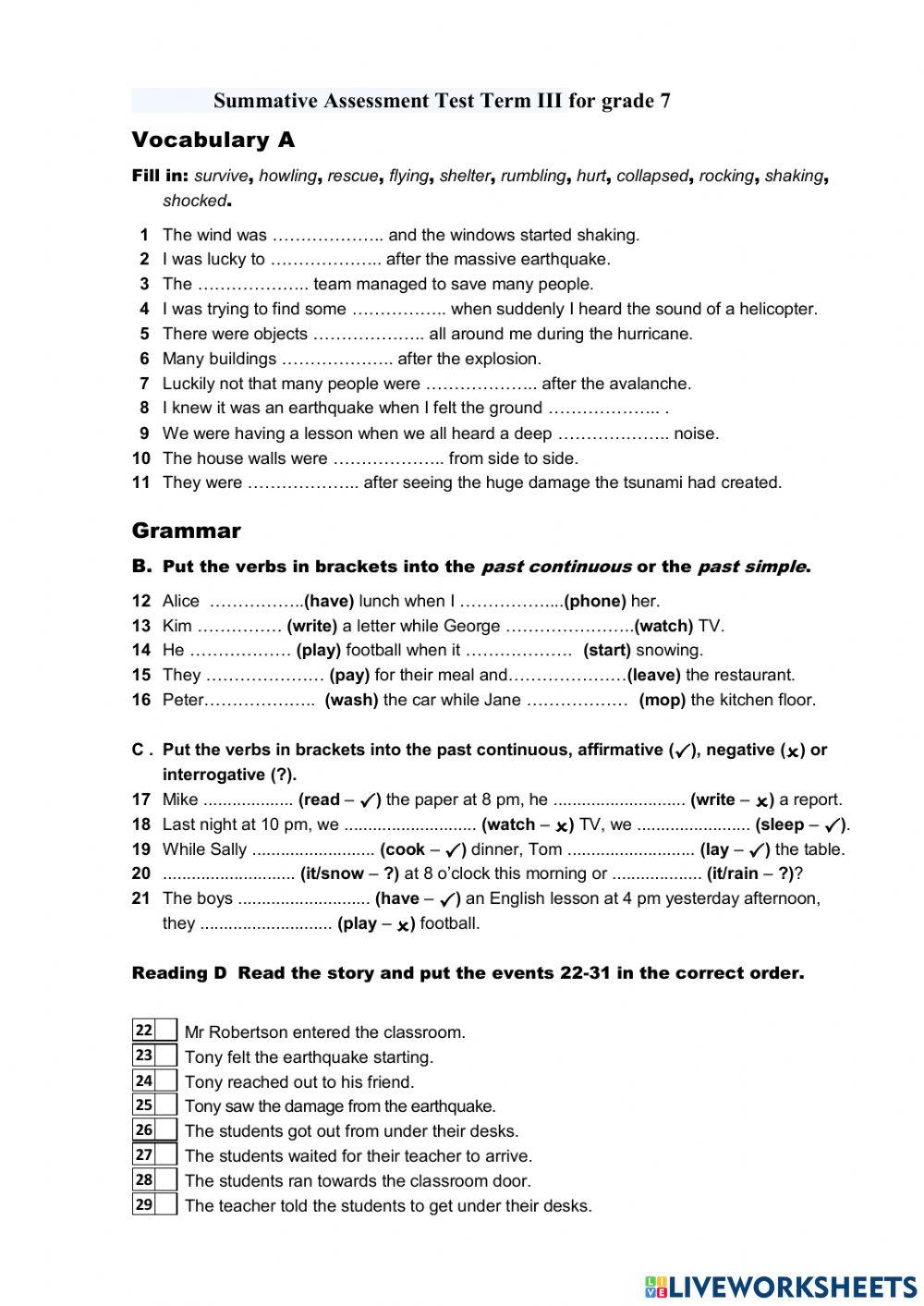 Grade 7 SAT Term III