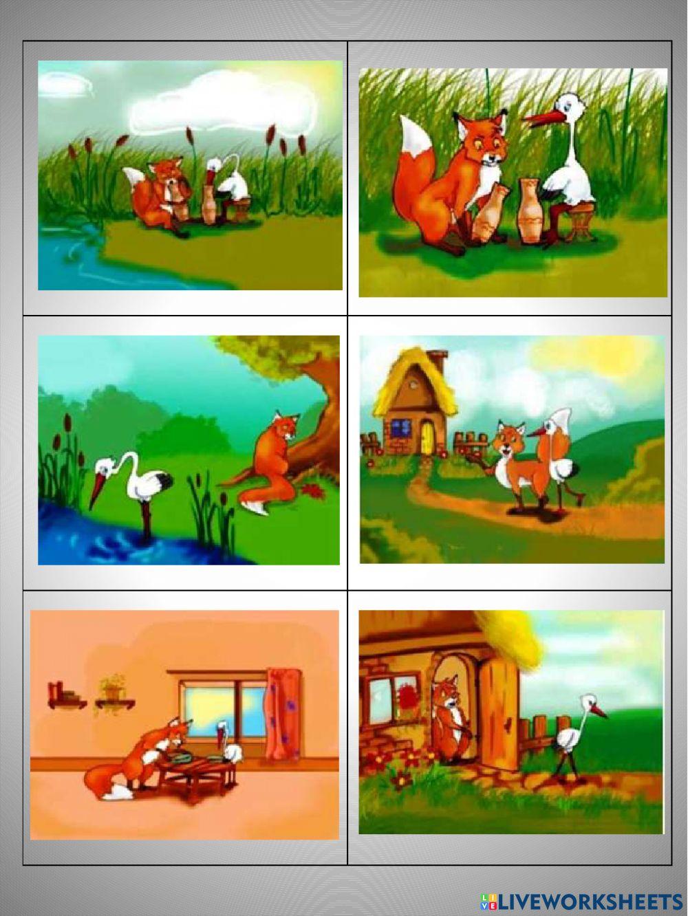 ”Vulpea și barza”- Joc-exercițiu de stabilire a succesiunii evenimentelor