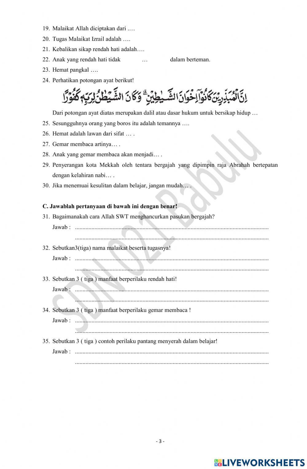 Uts pai kls 4 semester 2