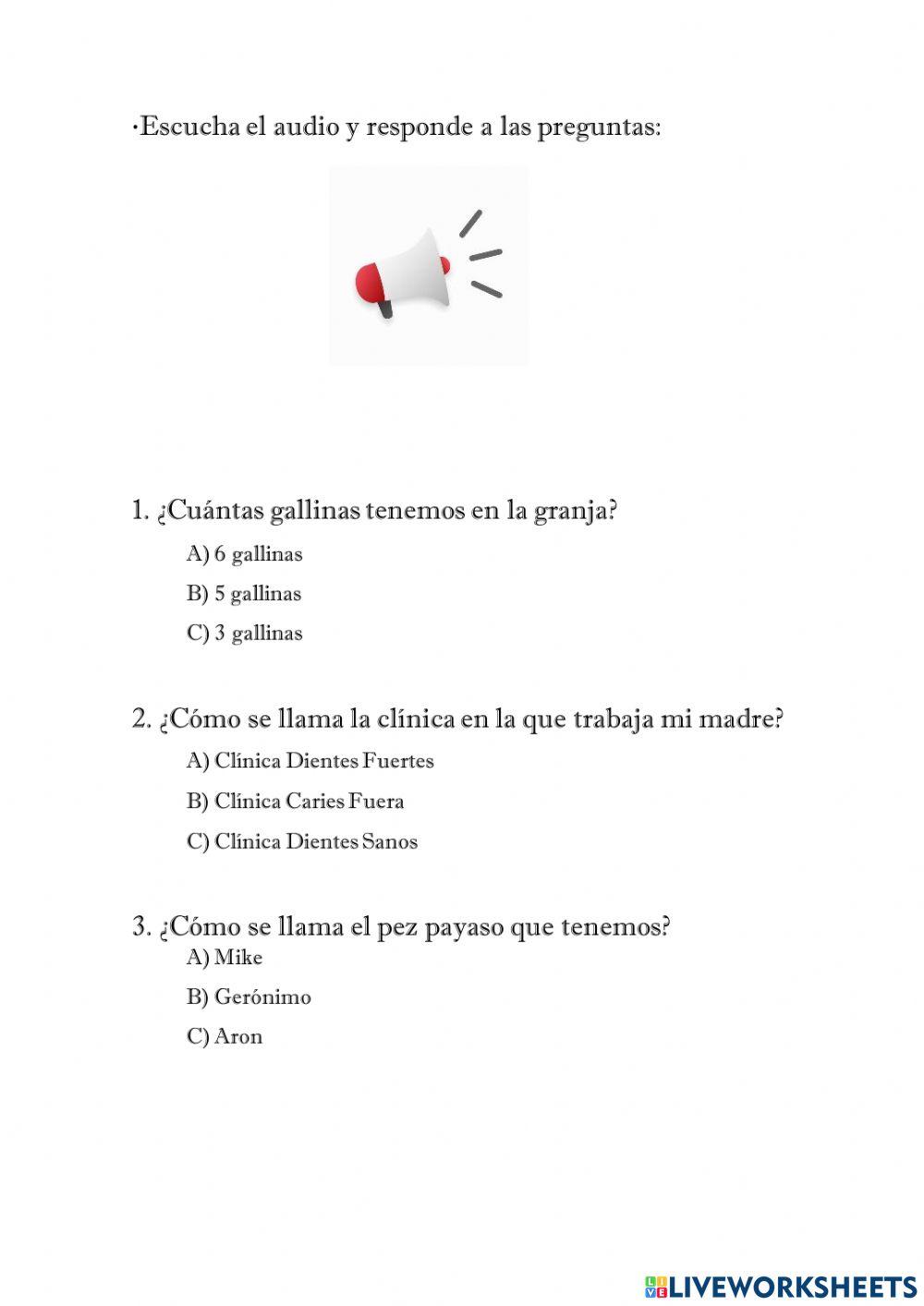 Comprensión oral (Mi 1a comprensión)