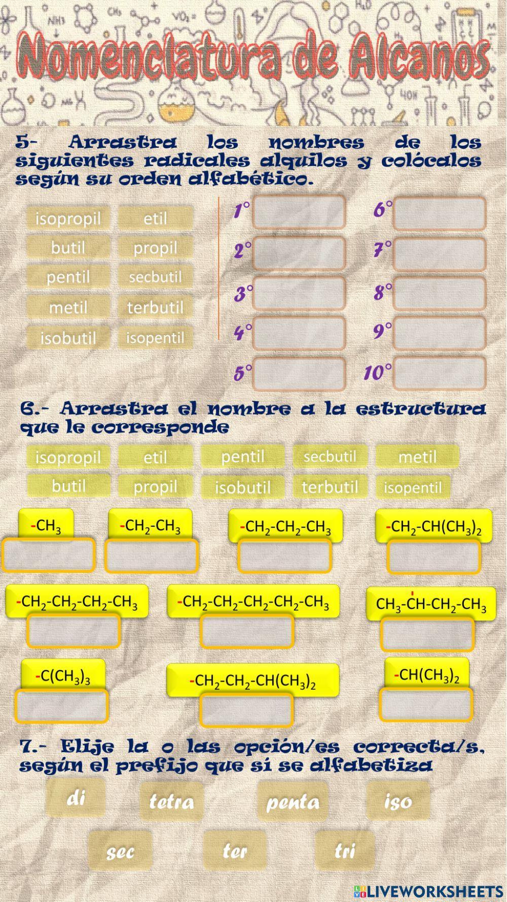 Nomenclatura de Alcanos