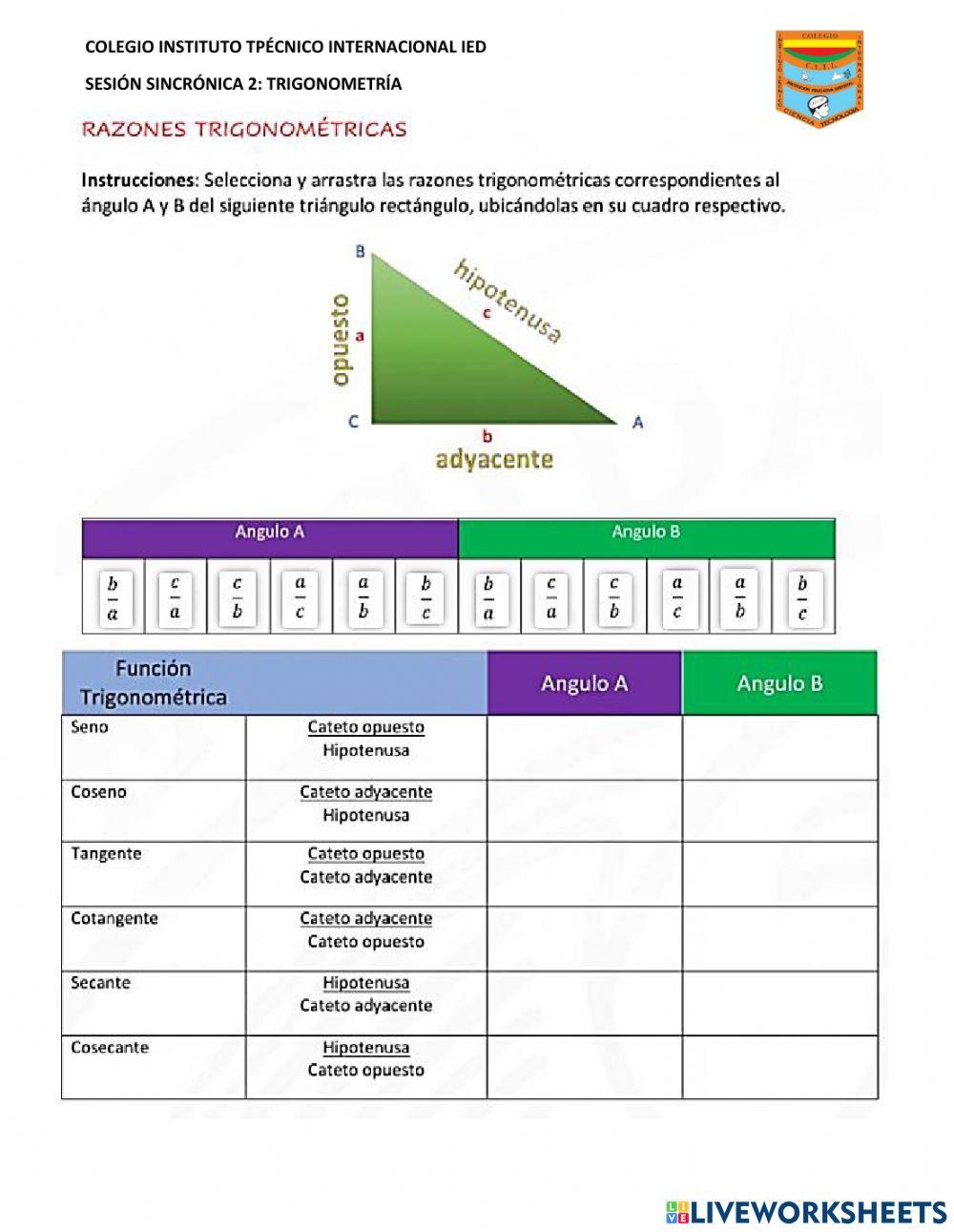 Razones trigonométricas