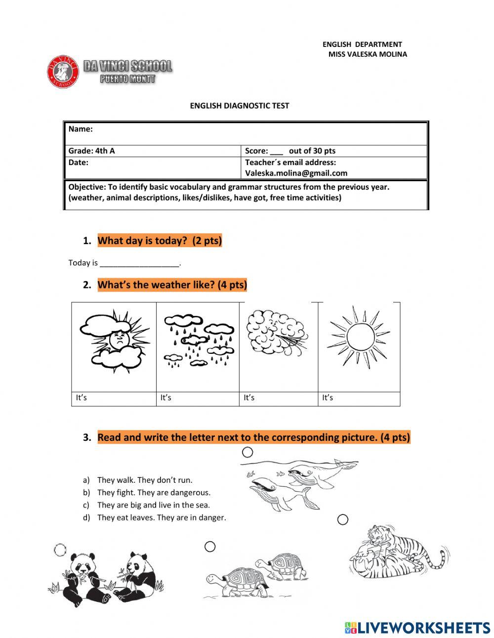 LWU 4 diagnostic test