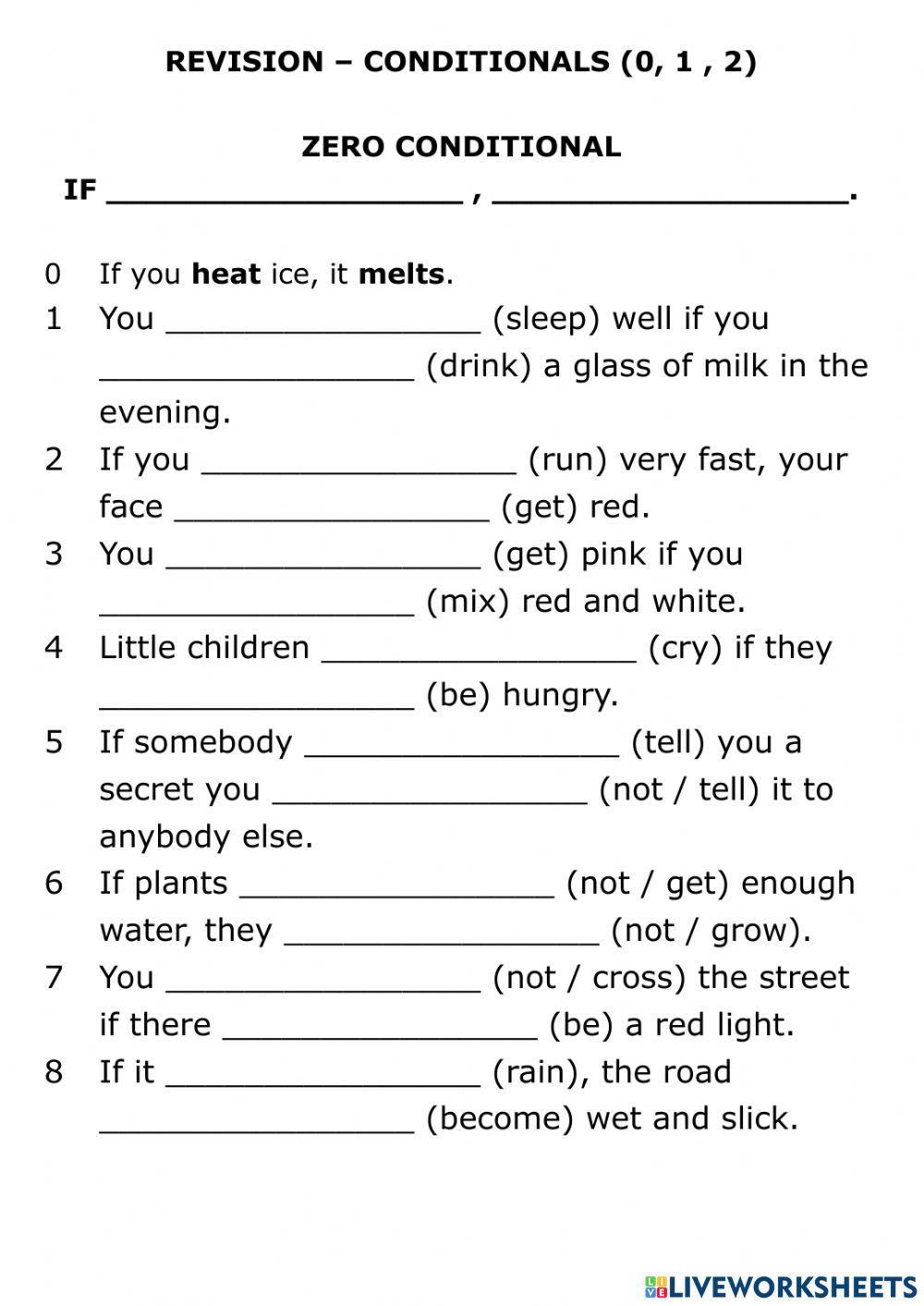 Revision - CONDITIONALS (choose mode)