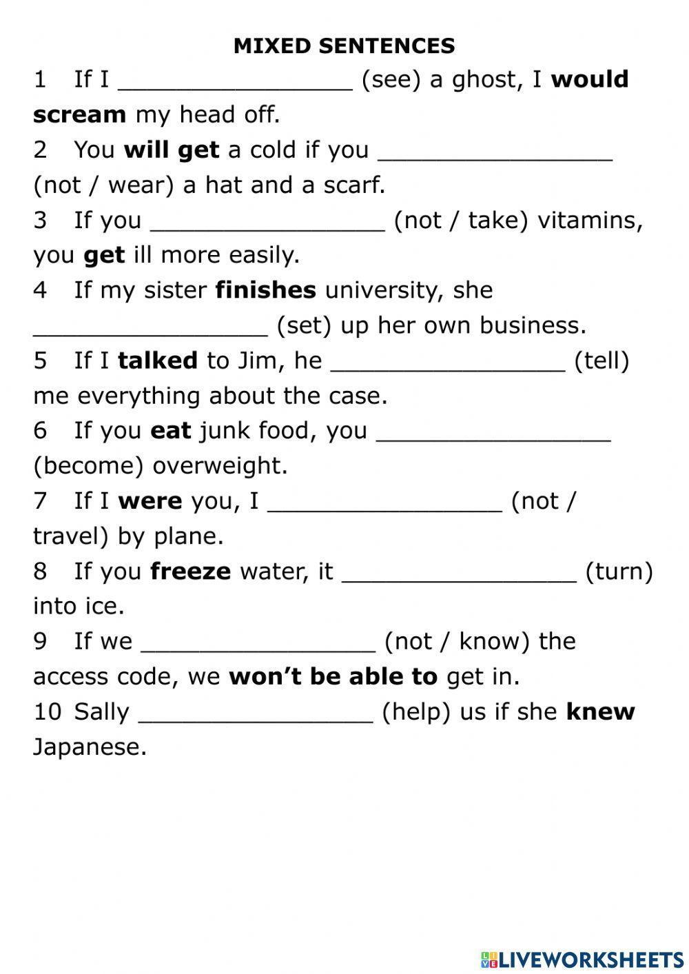 Revision - CONDITIONALS (choose mode) Revision - CONDITIONALS (choose mode)