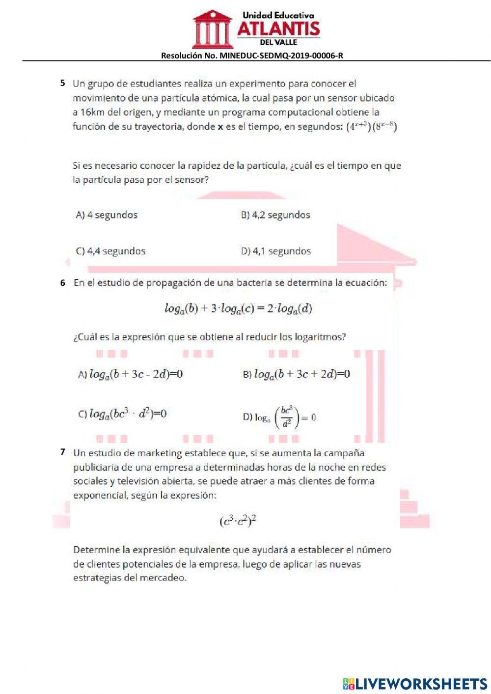 Ecuación – Función Exponencial y Logarítmica PARTE 2
