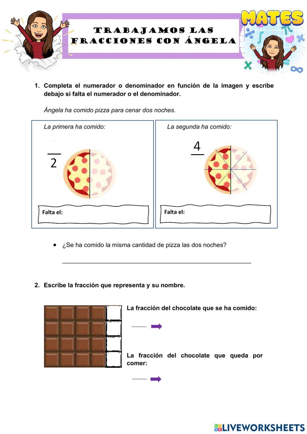 Trabajamos las fracciones con Ángela