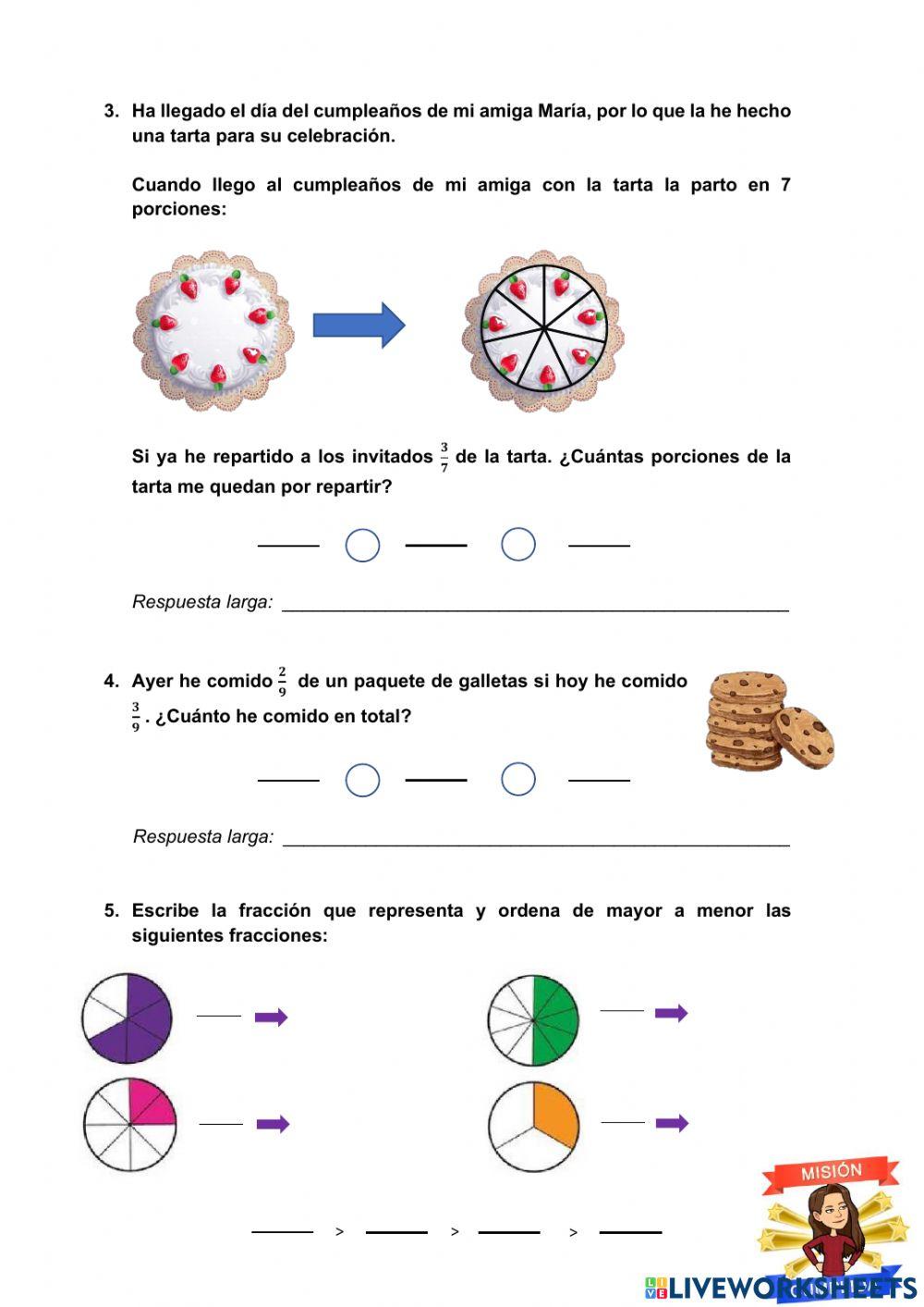Trabajamos las fracciones con Ángela