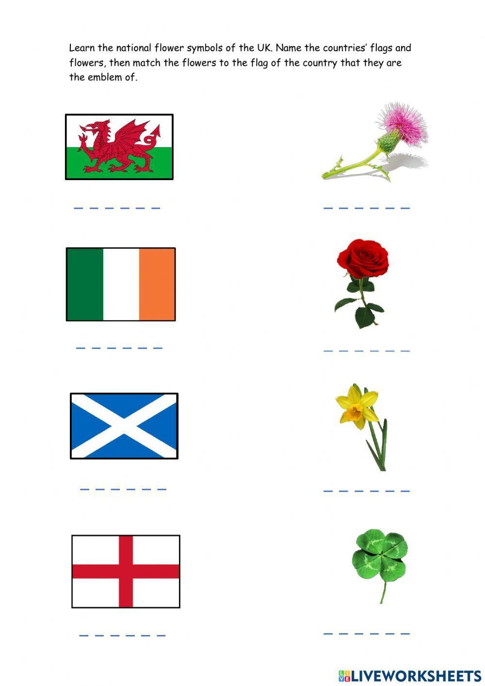 National flower symbols worksheet Live Worksheets