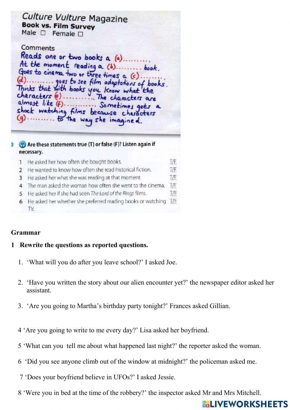 TV and reported speech