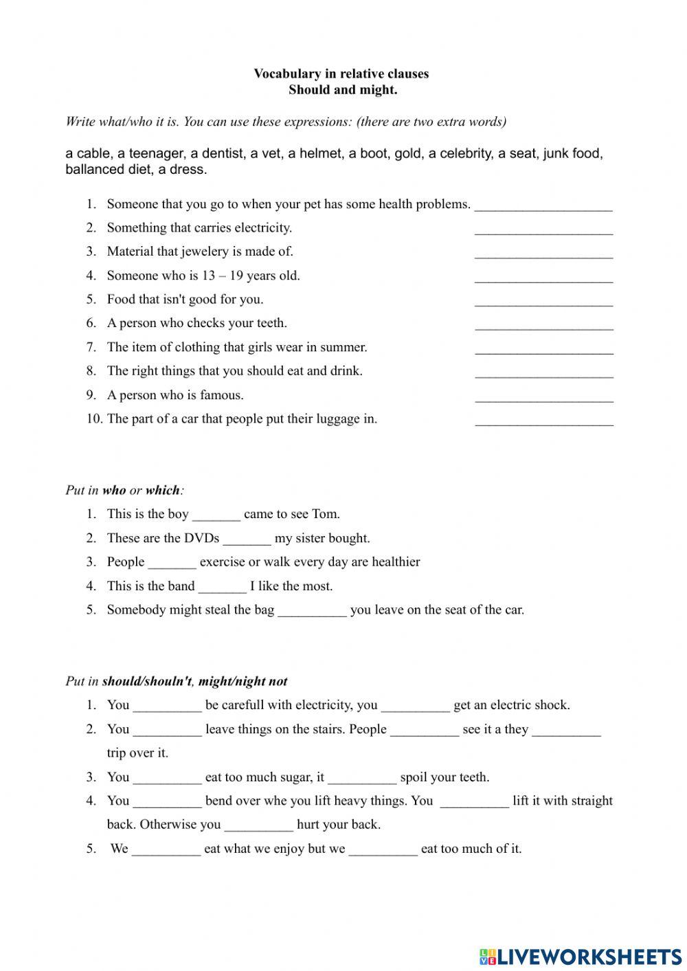 Relative pronouns and modals
