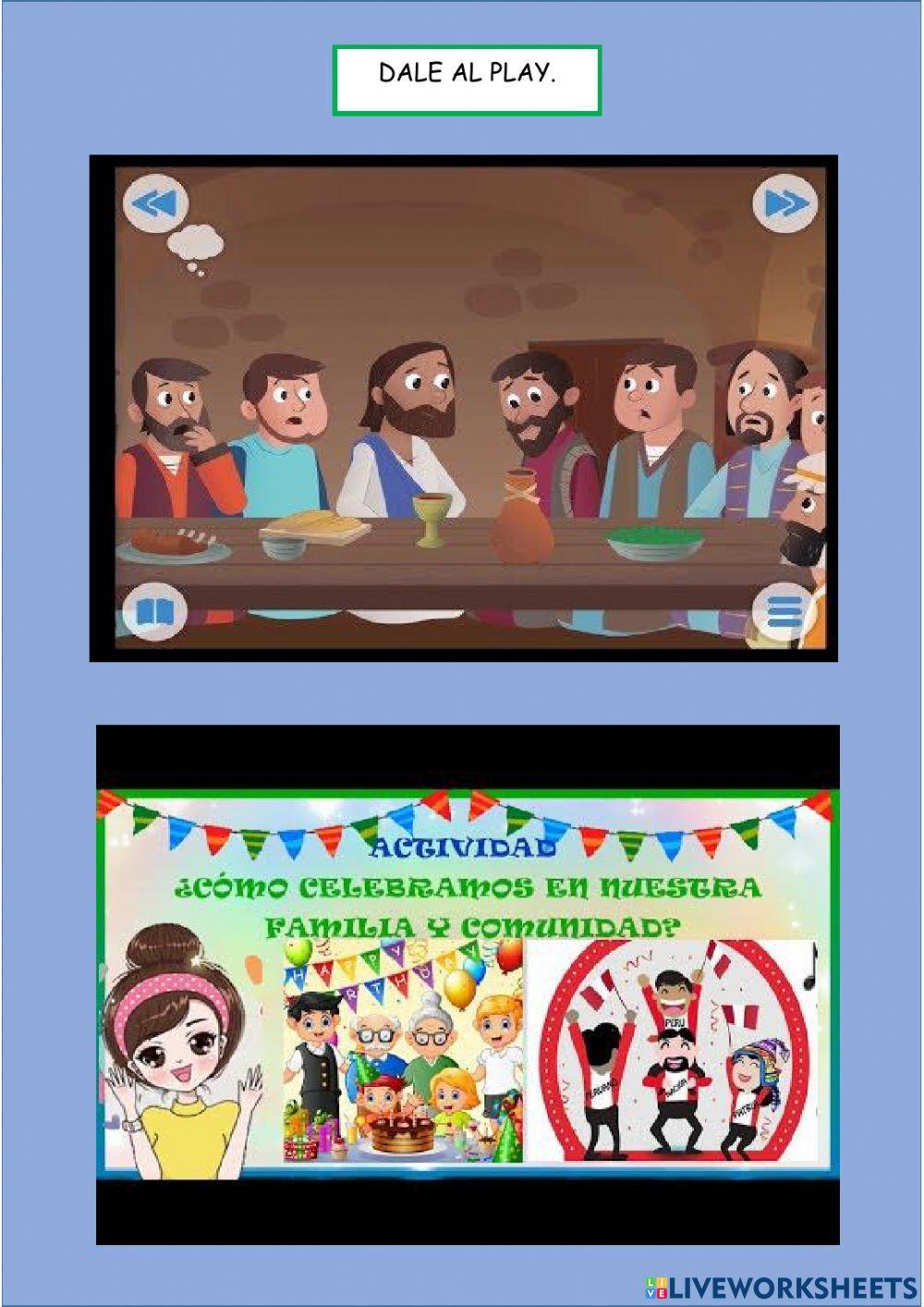 Proyecto 2 ¿cómo se celebra la  última cena de jesús? infantl 4 años.