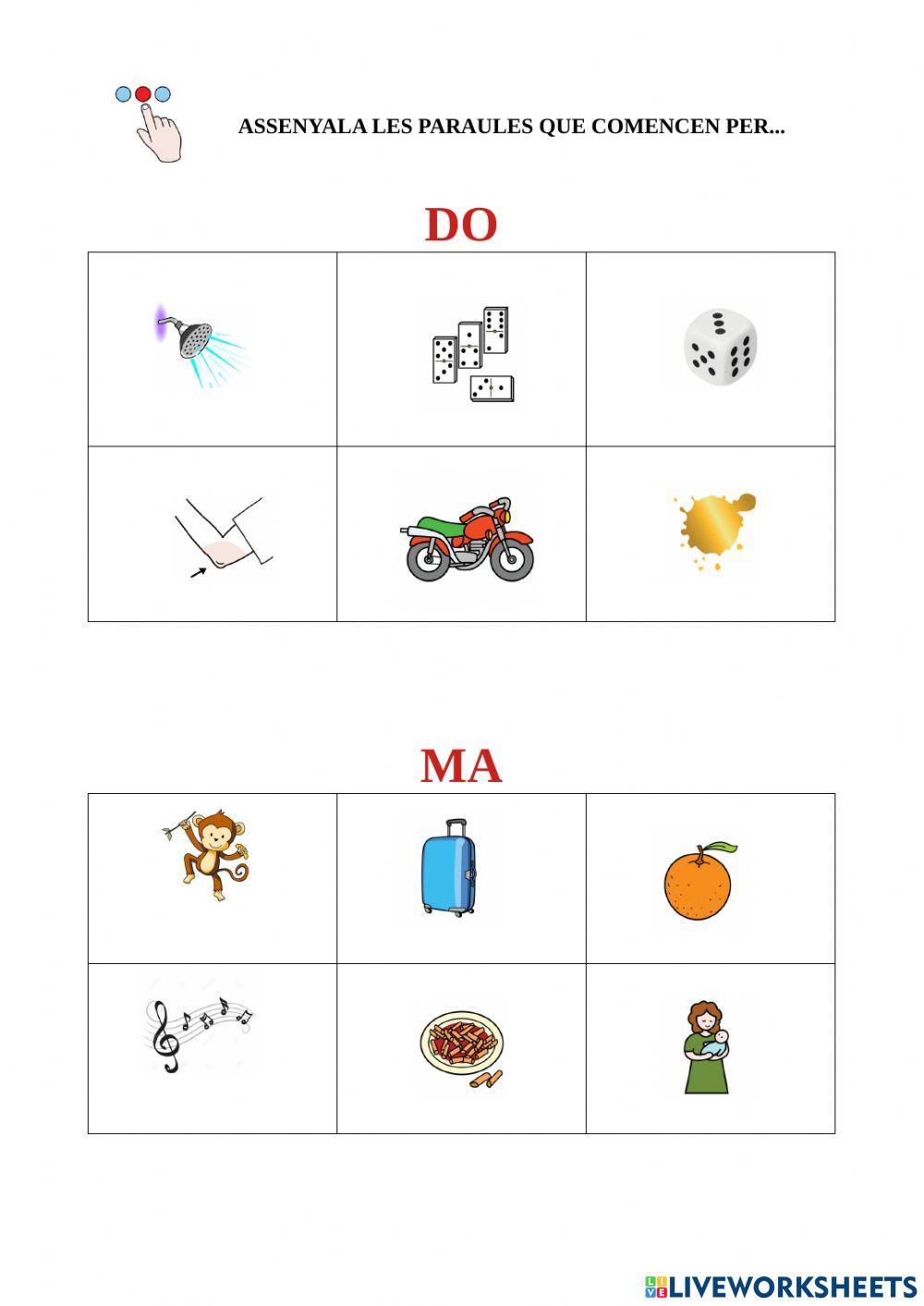 Assenyala les que comencen per...