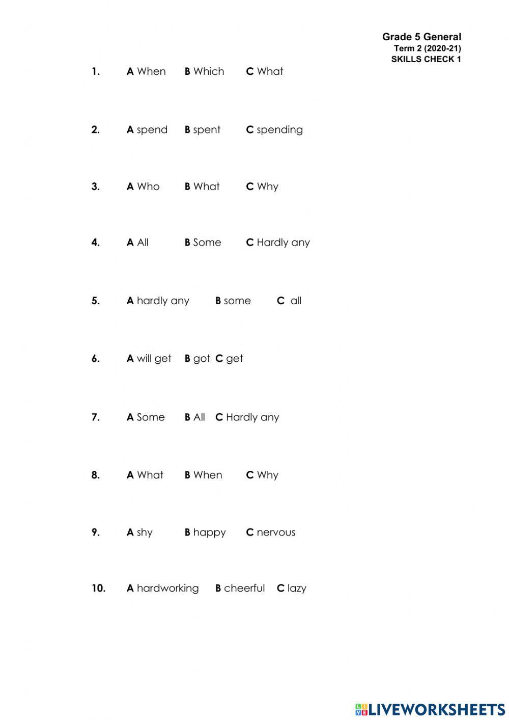 G5 General SC1 T2 2021