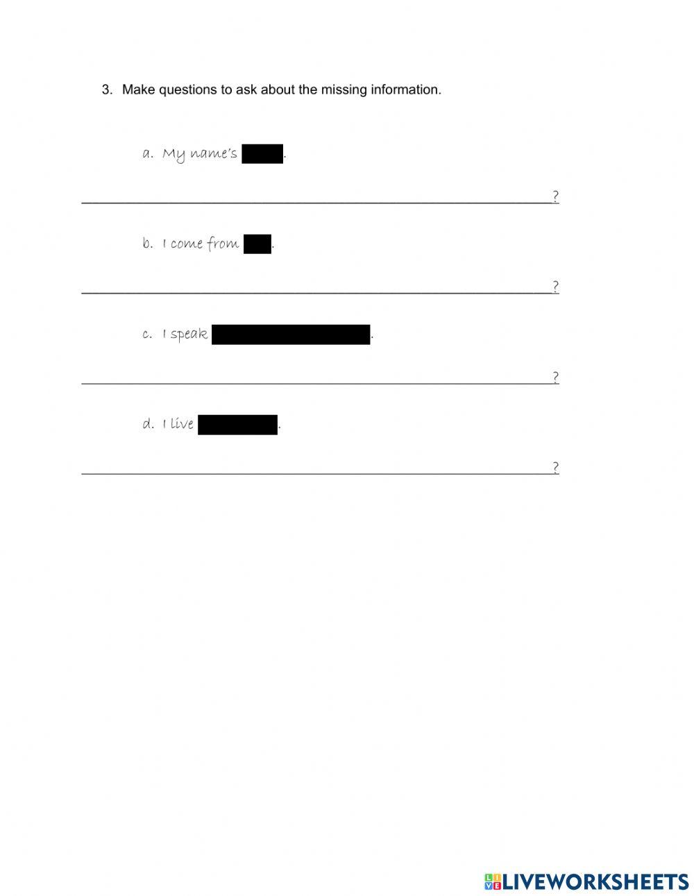 Asking basic questions