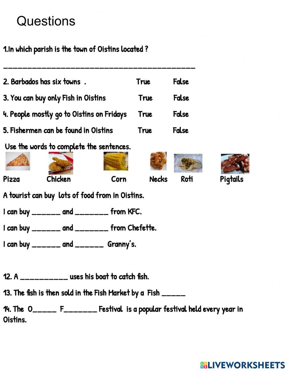 Oistins Comprehension