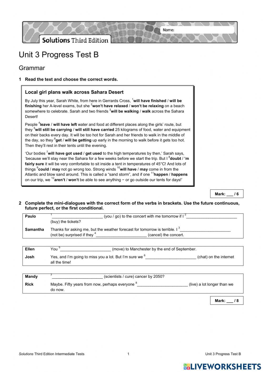 Solutions inter free interactive worksheets 6485151