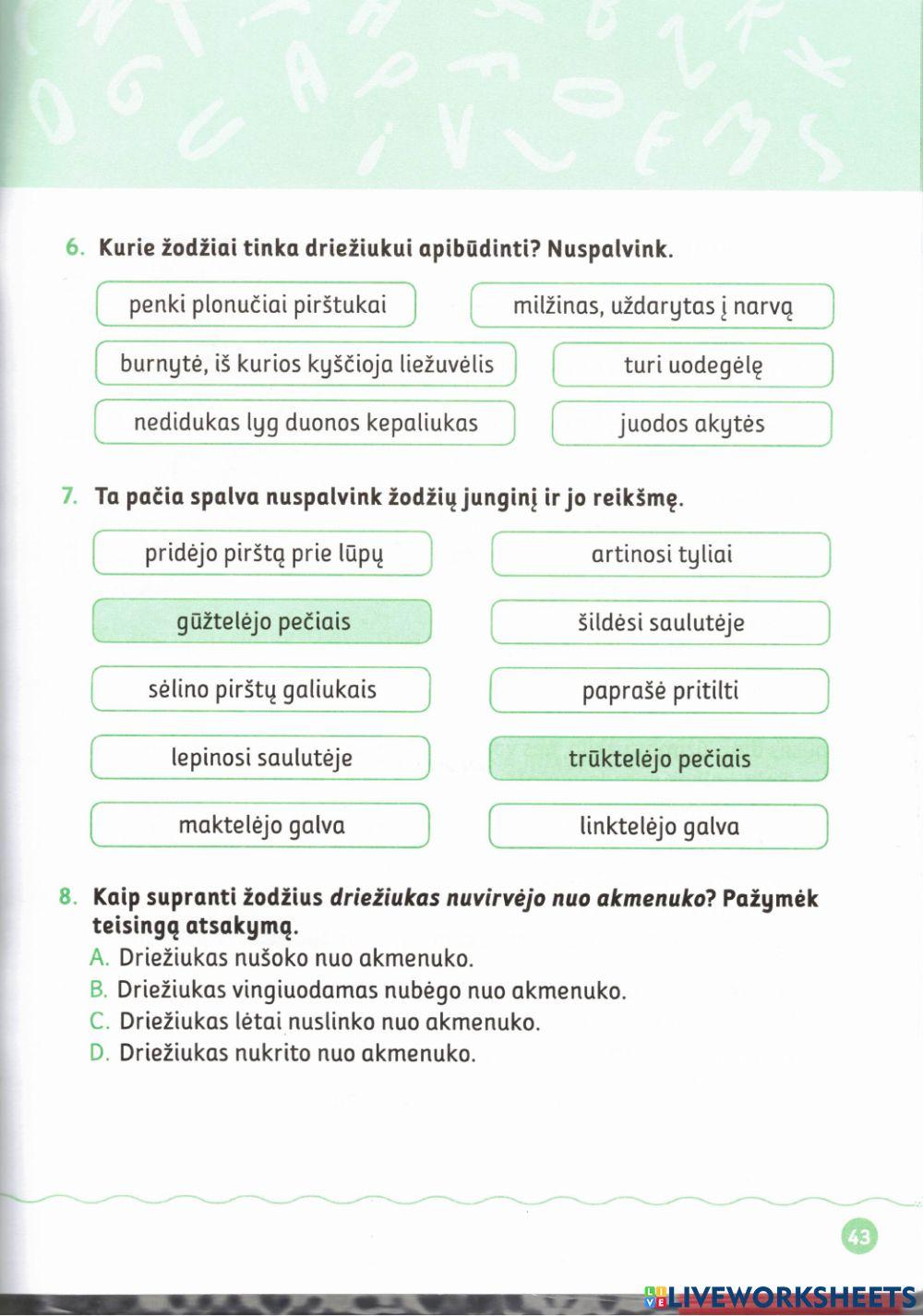 Teksto suvokimas. Skaitiniai