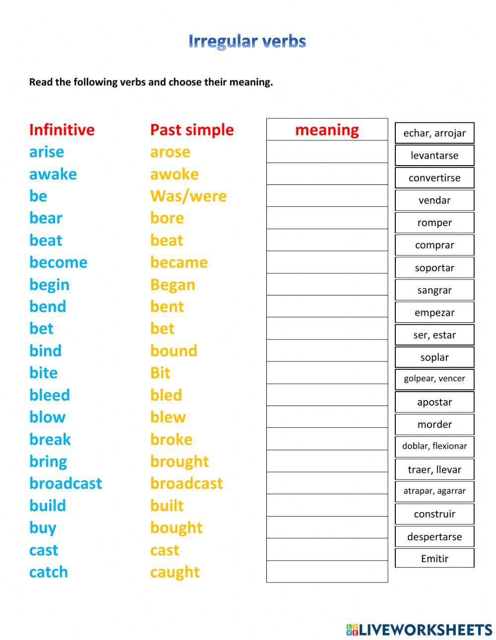 Irregular verbs 1