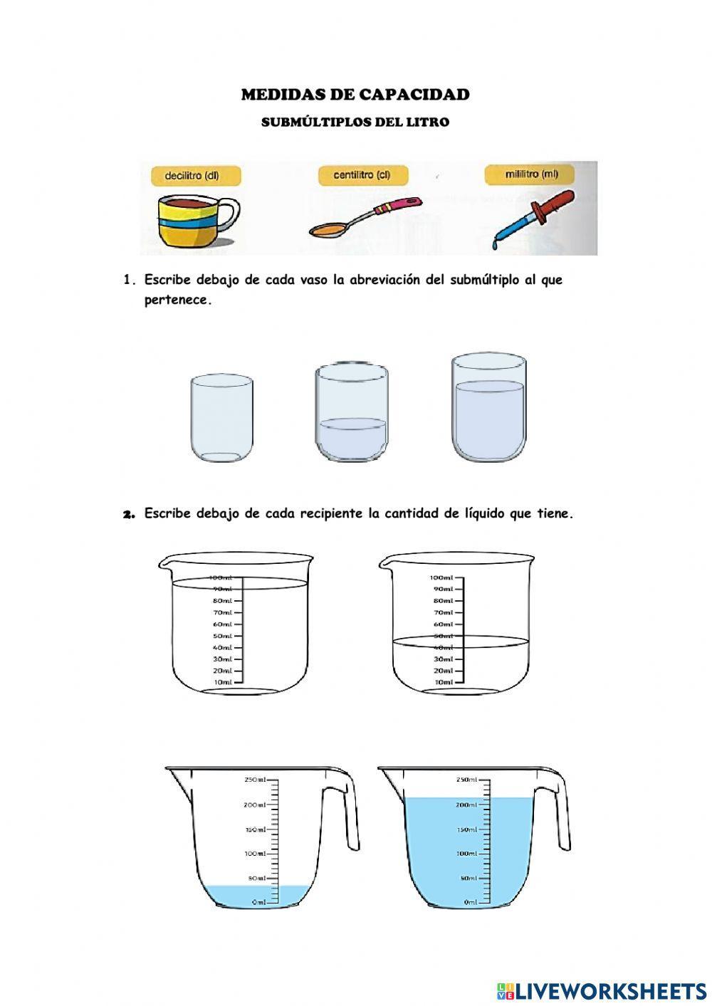 Submúltiplos del litro