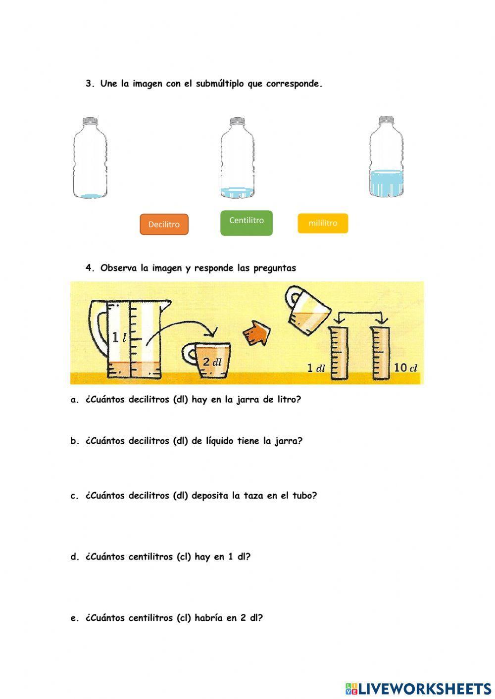 Submúltiplos del litro