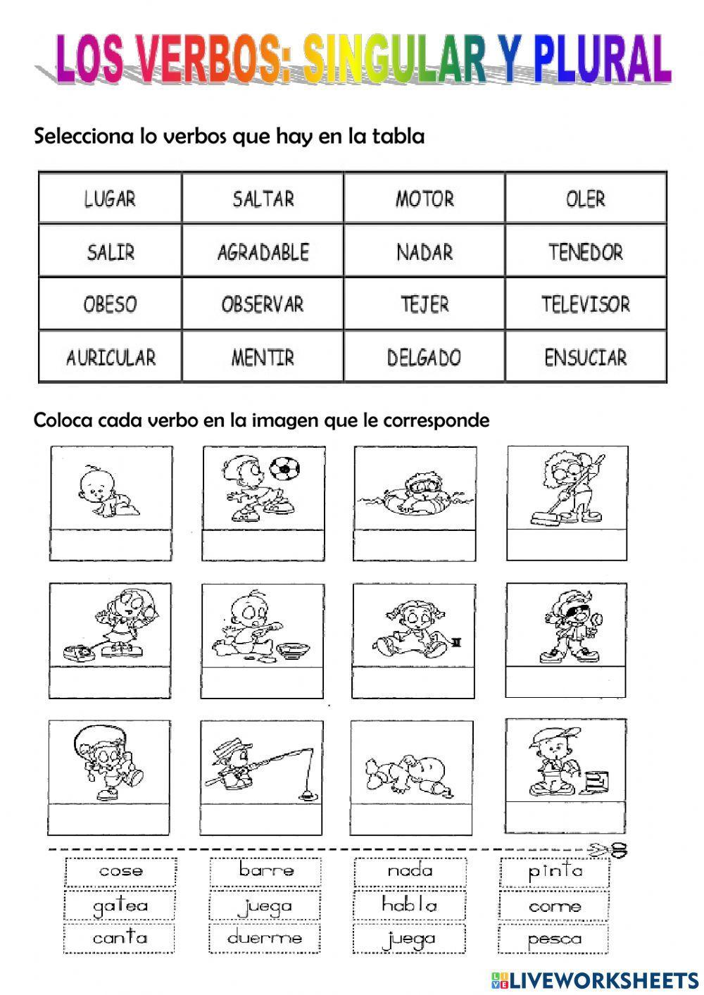 Plural y singular de los verbos Plural y singular de los verbos