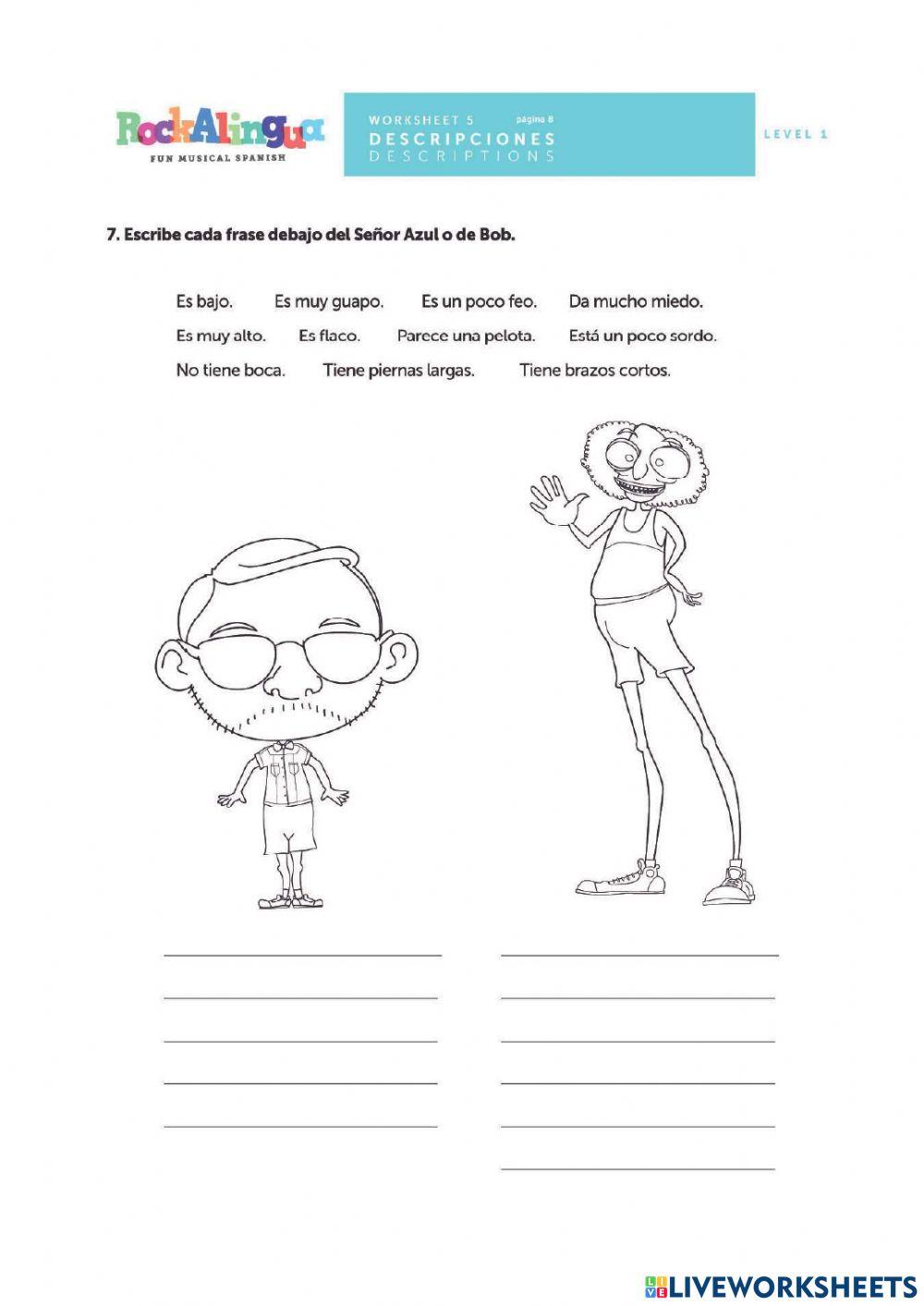 Rock a Lingua adjetivos monstruo