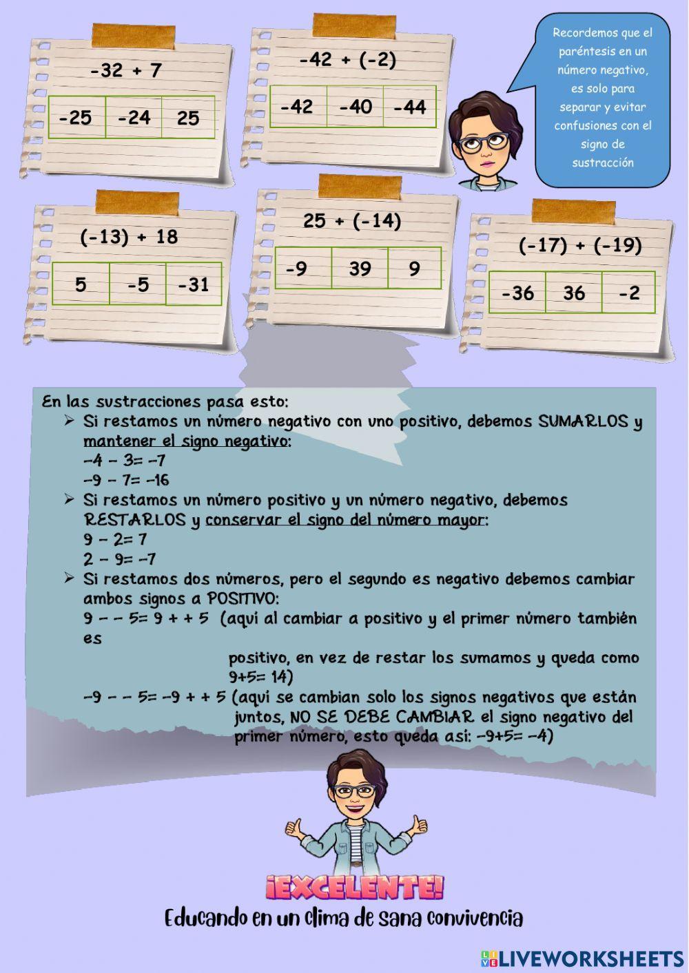 8vo-Adición y sustracción