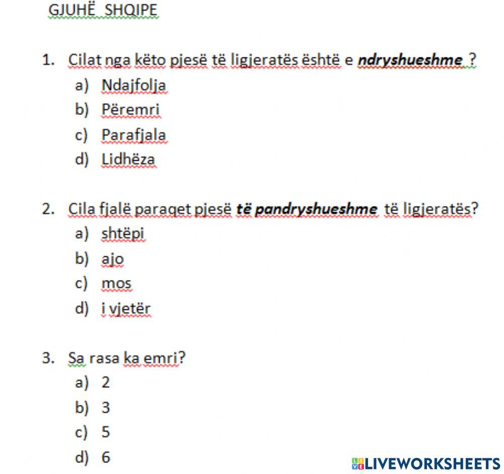 Gjuhe shqipe sample